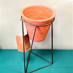 Metal &amp; Terra Cotta Plant Stand- Standard