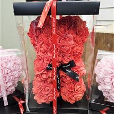 Foam Rose Teddy Bear- Red